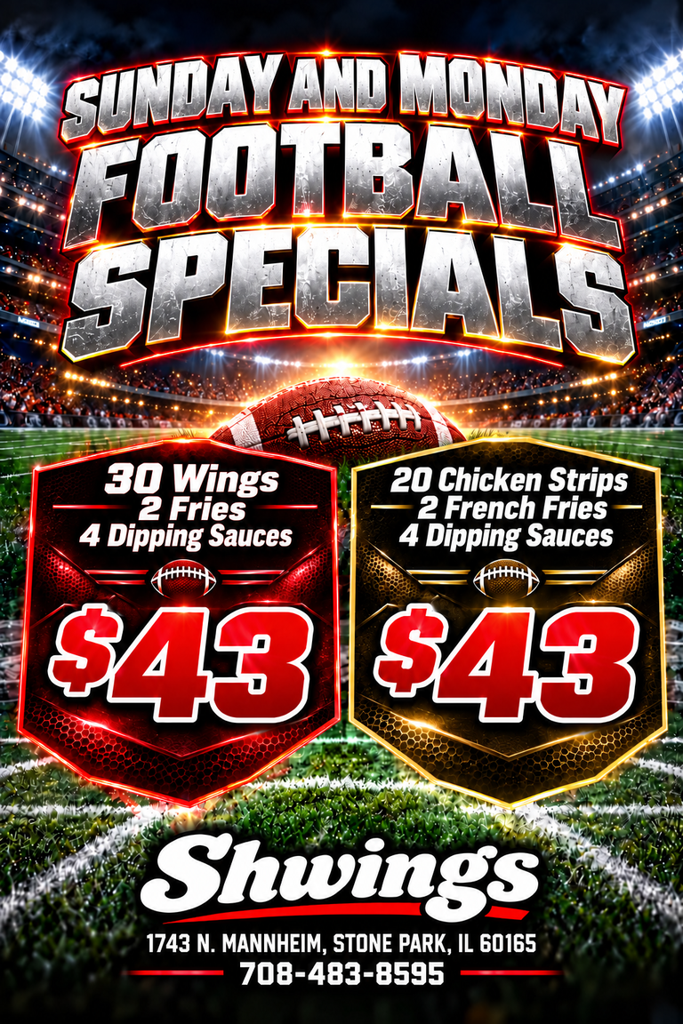 Sunday & Monday Football Specials